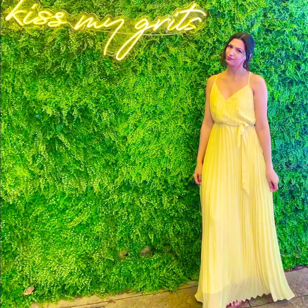 Yellow pleated maxi